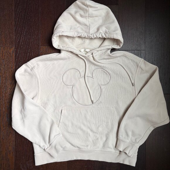 H&M x Disney Hoodie with Mickey Mouse Motif (Cream) - Size Small - Picture 2 of 8
